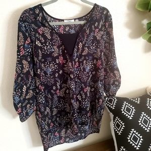 Black Floral Blouse